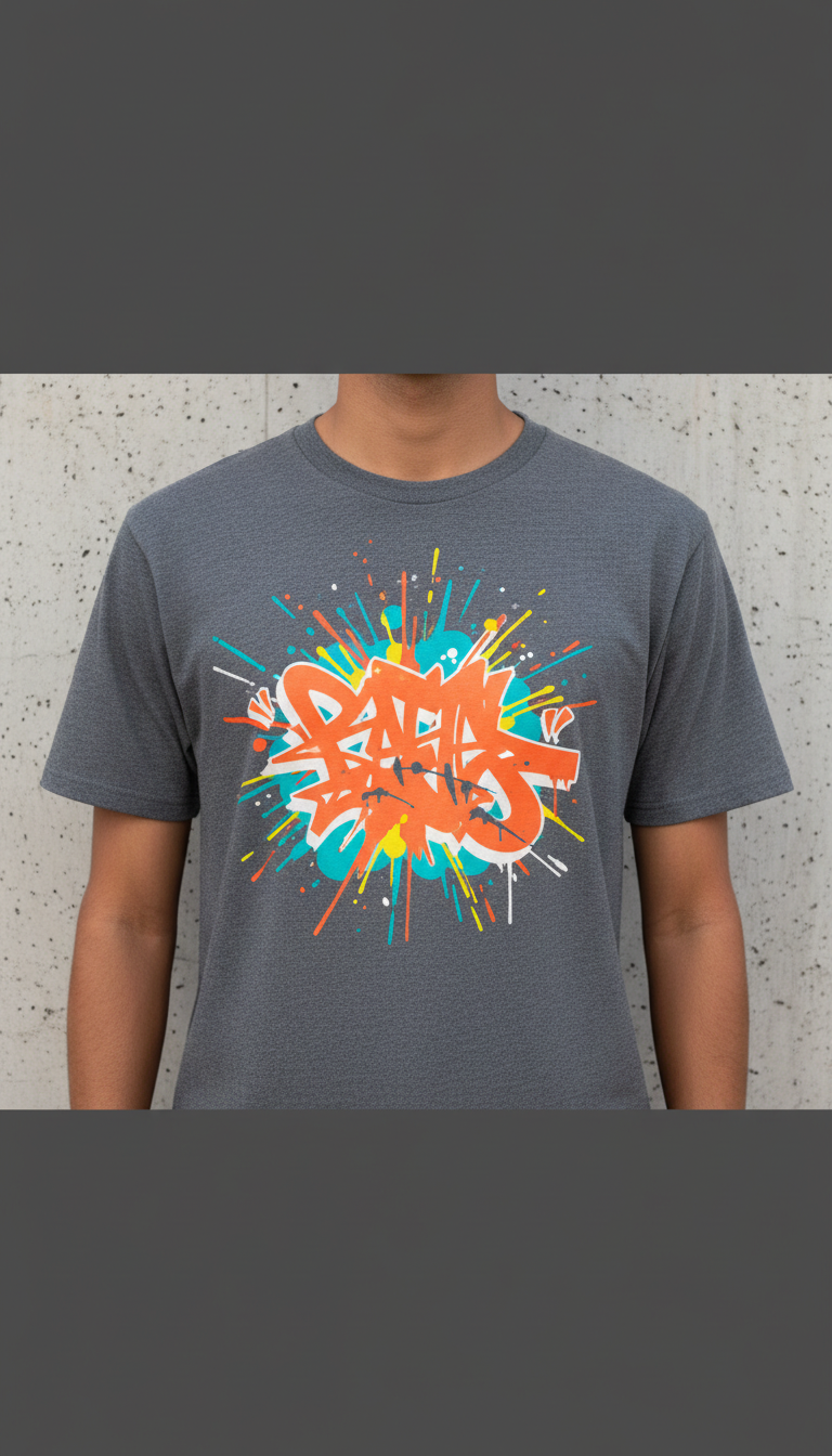 T-shirt Orange Graff coton épais